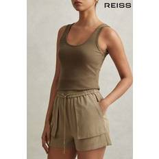 Reiss Khaki Violet Scoop Neck Jersey Vest Top