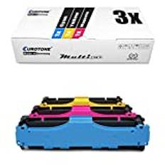 3 x Eurotone renoverad toner för HP Color LaserJet CP2025 CM2320EI CM2320CBB CP2026N CM2320EBB CM2323 som CC531A-33A CC531A-CC533A 304A Color