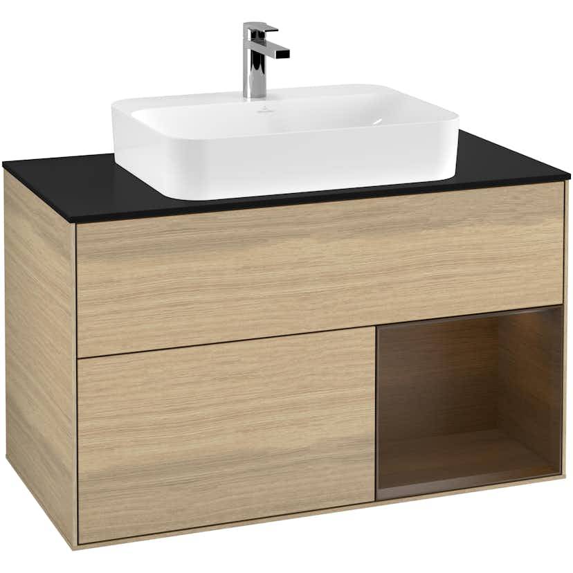 Tvättställsskåp Villeroy & Boch Finion med 2 Lådor Hylla och Bänkskiva för Ytmonterat Tvättställ