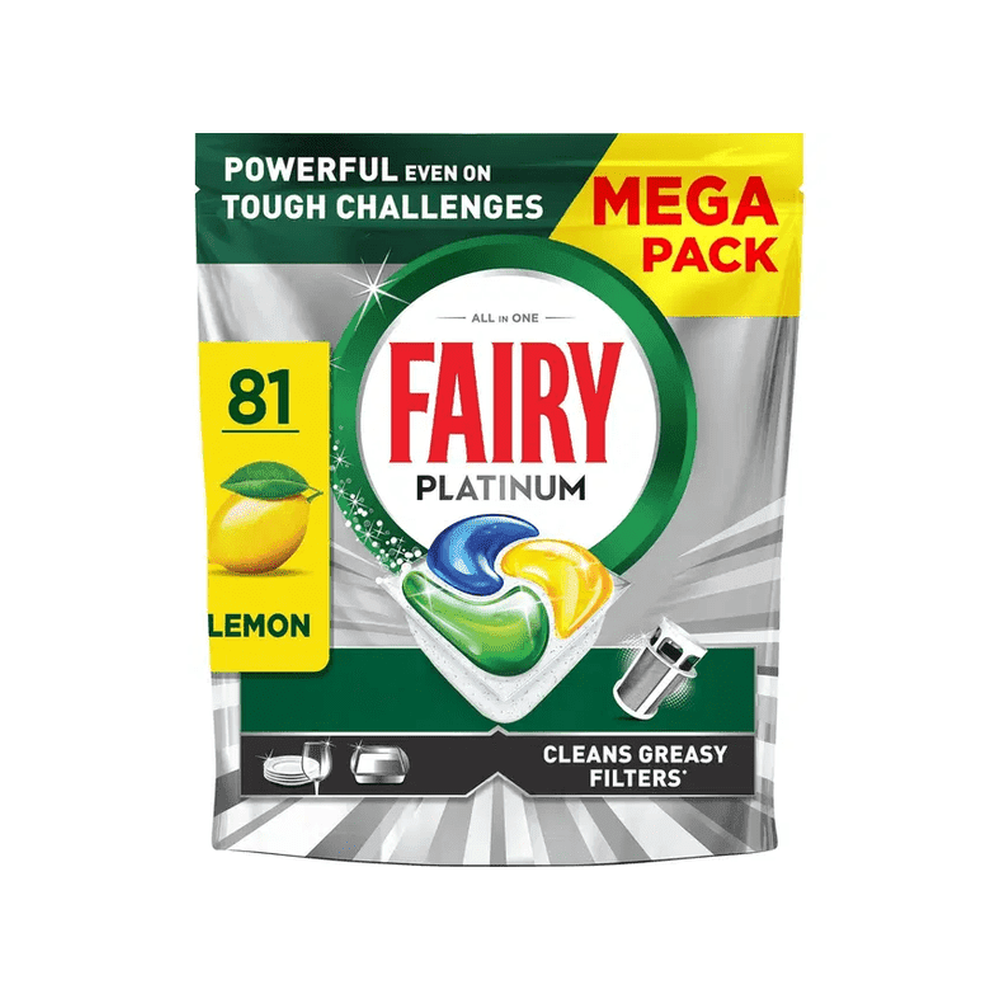 Fairy Platinum Lemon Opvasketabs - 81 stk.