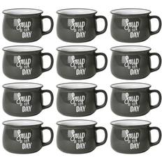 GUSTA 2171700 Suppentasse Soup of the day, Steinzeug, 500 ml, grau (12 Stück)