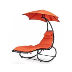 Hængestol i stål og polyester H187 cm - Sort/Orange