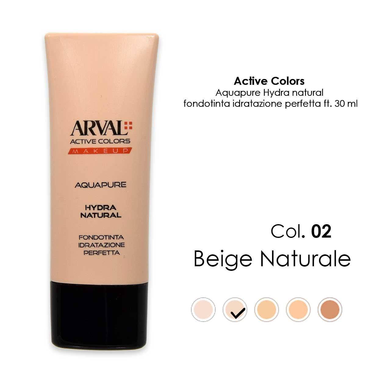 Arval Aquapure Hydra-Natural N.02 Beige Naturale 30ml — Fondotinta