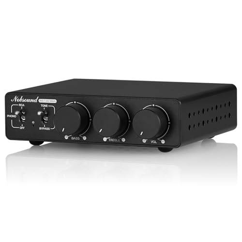 Nobsound HiFi Mini 2 kanaler, stereoförstärkare i D-klass med Phono 600W (NS-13G Max)