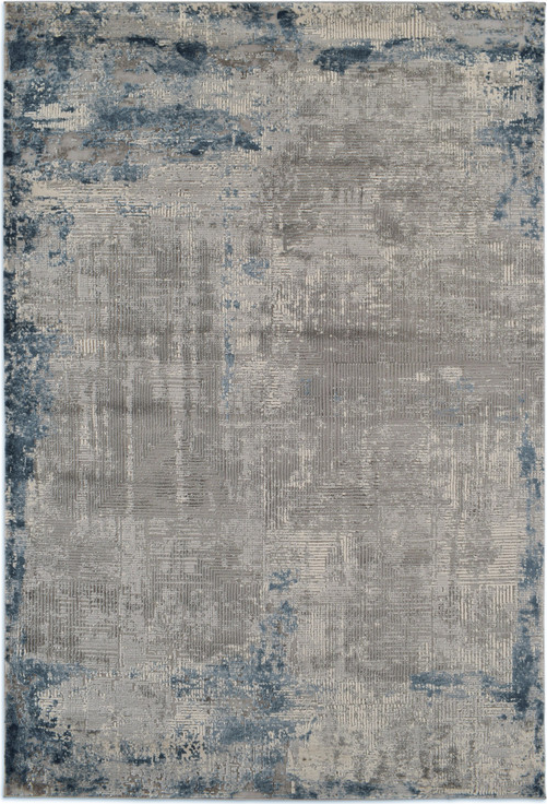 Gulvtæppe Loomery Invista 200x290 cm 9 cm luv gråblåt tonet mønster polyester.