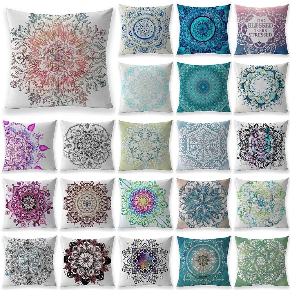 Boho Mandala Kuddfodral Sits Soffa Sovrum Vardagsrum Kudde Heminredning Gåva Bil Tillbehör Prydnad