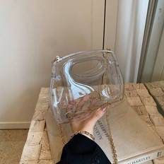 Fashionable Acrylic Box Transparent Handbag, Women&#39;s New Mini Fashion Shoulder Bag With Chain, Crossbody Bag, Phone & Wallet Pouch, Daily Cosmetic Bag - Clear