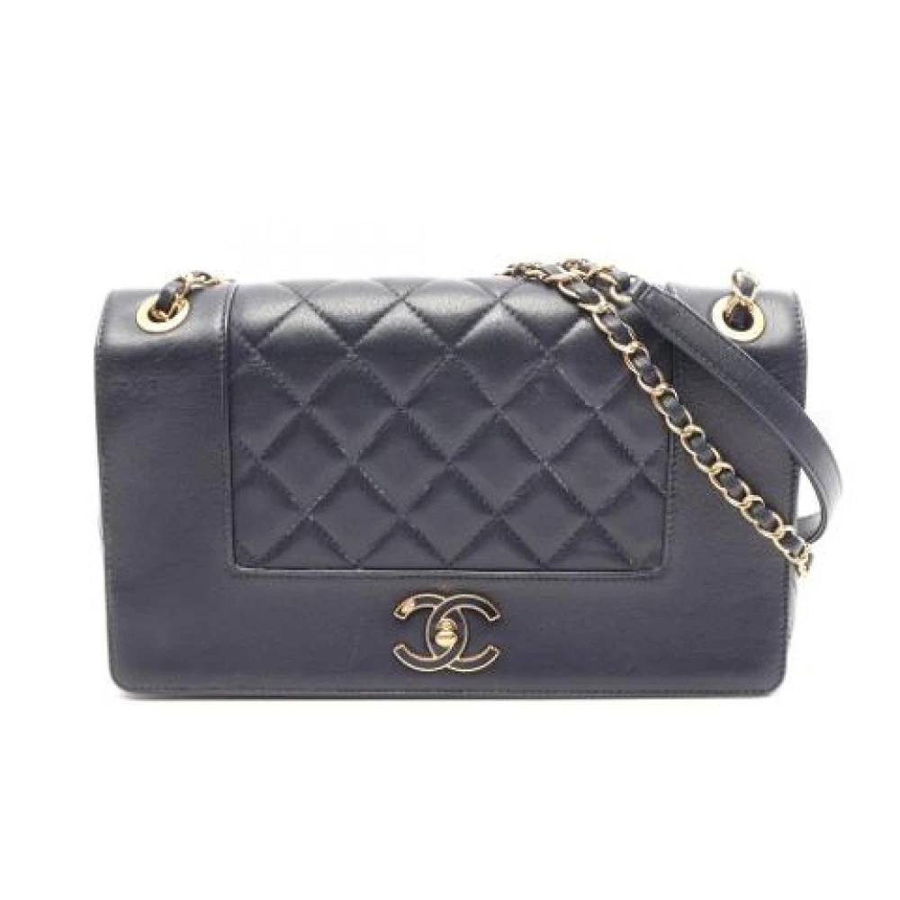 Chanel Vintage Pre-owned Vintage Skuldertaske - Vintage - Dame - Blå - ONE SIZE - Uld
