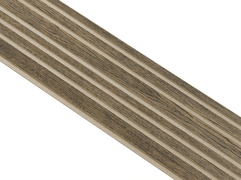 I-Wood Basic Mixed listebredde paneler, i sort oliering - mål 16 x 300 x 2780 mm.