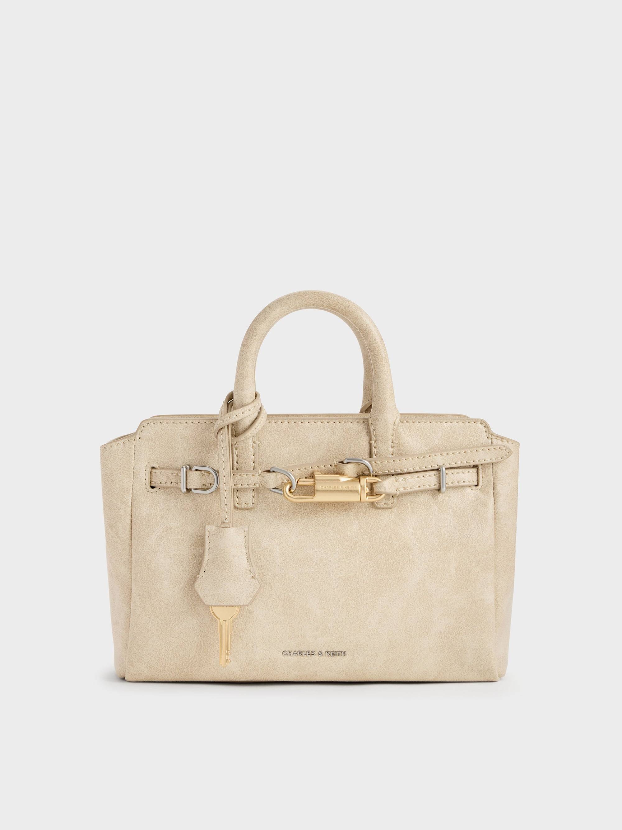 CHARLES & KEITH - Mini Delfina Belted Tote Bag