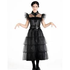 Halloween Kostume str. 10-12 år, Wednesday Balkjole - 8 år (132 cm)