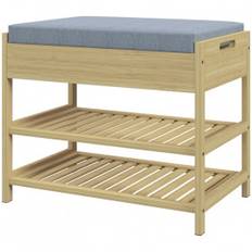 Bambu Skohylla med Sittbänk, Låda 55 x 35 x 46 cm Bambu