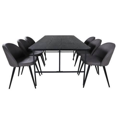 Uno Matbord med Velvet Stolarna