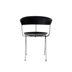 Magis - Officina Chair Galvanized frame/Black leather seat - Matstolar
