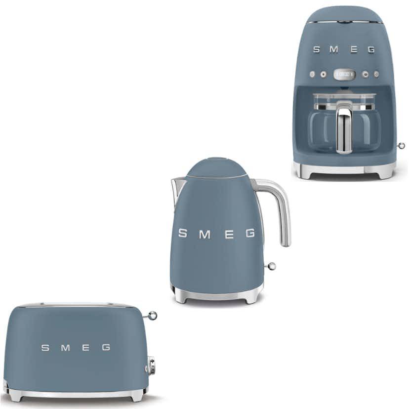 SMEG - Brödrost, vattenkokare, kolsyremaskin, storm blue