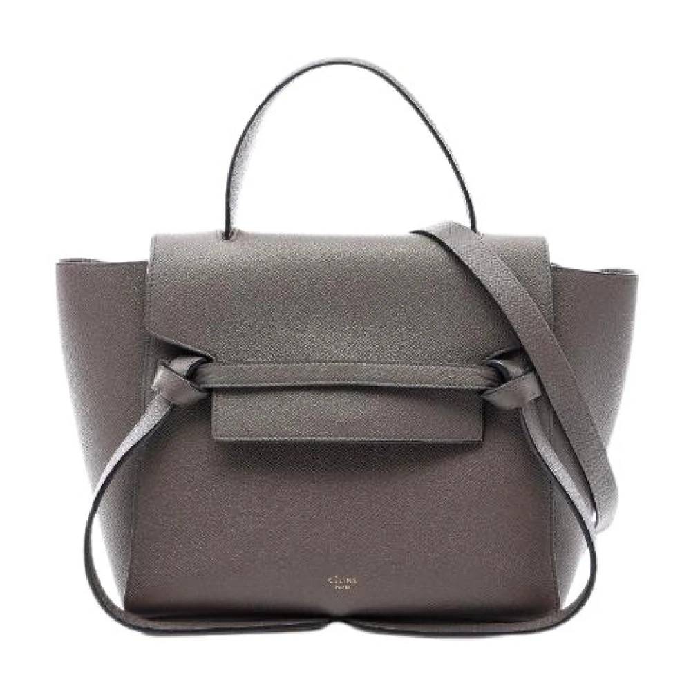 Celine Vintage Pre-owned Læder Bælte Taske Micro 2Way Håndtaske - Vintage - Dame - Grå - ONE SIZE - Læder