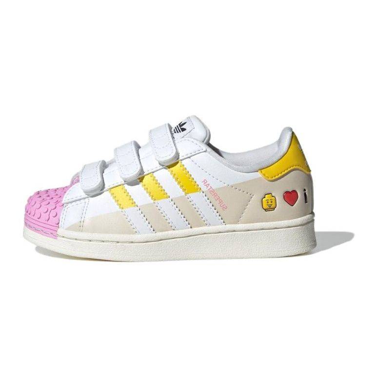 LEGO x adidas Superstar CF C I Love Lego - Rosa Barnsneakers Vit Molnvit Gul IF2910 30½