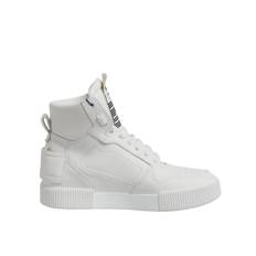 Dolce & Gabbana White Leather High Top Sneakers Shoes