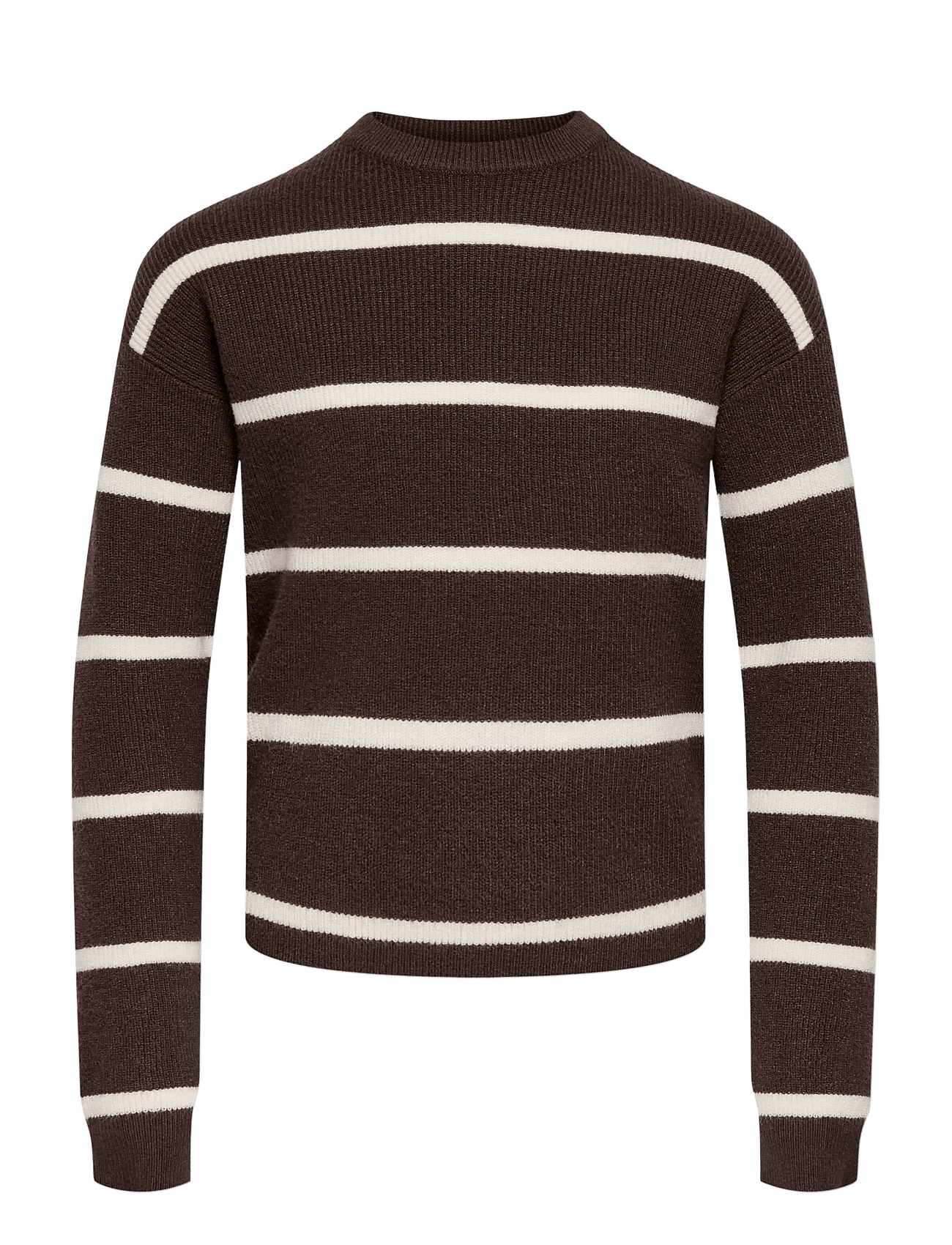Kids Only Kogfranca Life Short L/S Stripe Knt Noos - Brown - 122-128