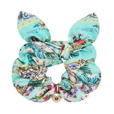 Camilla, Tilbehør, Dame, Blå, ONE SIZE, Luksus Silke Scrunchie med Vedhæng
