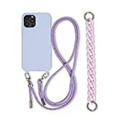 Emlivi Mobiltelefonkedja med armband för iPhone 11 Pro, halsband, mobiltelefonfodral, nylon, axelrem, silikonskydd med snöre för upphängning, skyddsfodral med snyggt band, fodral för iPhone 11 Pro,