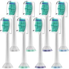 Udskiftningsbørstehoveder, 8-pak standard børstehoveder kompatible med Philips Sonicare elektriske tandbørster (hvid)