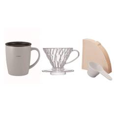 HARIO V60 Dripper Thermal Mug Set Gray VDSM-2424-GR