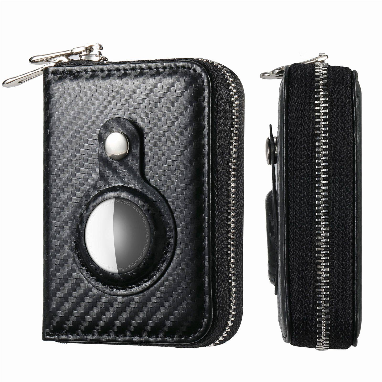 Trolsk Plånbok Anti-RFID med Dragkedja (AirTag) - Kolfiber