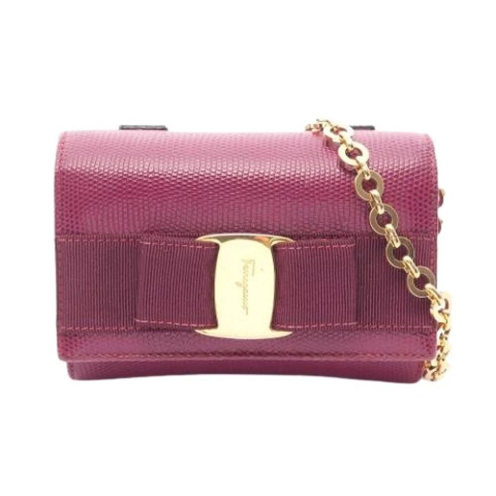 Salvatore Ferragamo Pre-owned Pre-owned Skuldertaske - Vintage - Dame - Lilla - ONE SIZE - Uld