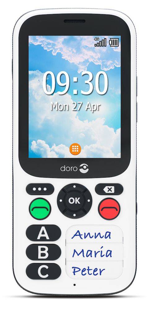 Doro 780X 3G hvid/sort