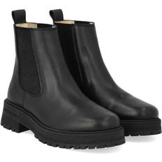 Angulus Black/Black Glitter Elastic Chelsea Støvle Med Elastik På Tracksål 35