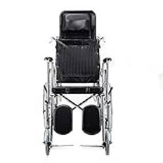 Wheelchair,Electroplated Stainless Steel Chair, High Back with Toilet, Partial Stroke, Middle-Aged Hand Push Wheelchair