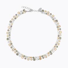 Caroline Svedbom Mini Pomona Halsband, Black Golden Combo - Rhodium