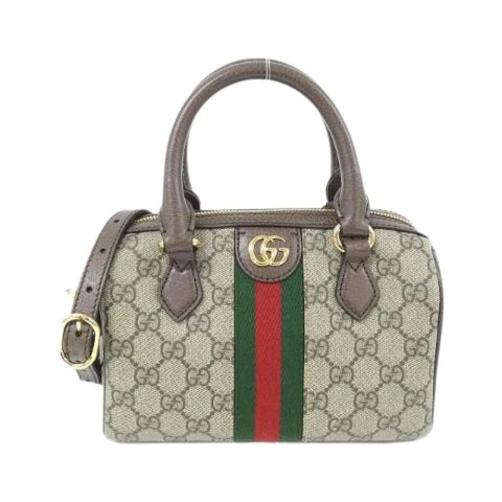 Gucci Vintage Pre-owned Ophidia GG Supreme Boston Bag - Vintage - Dame - Beige - ONE SIZE - Uld