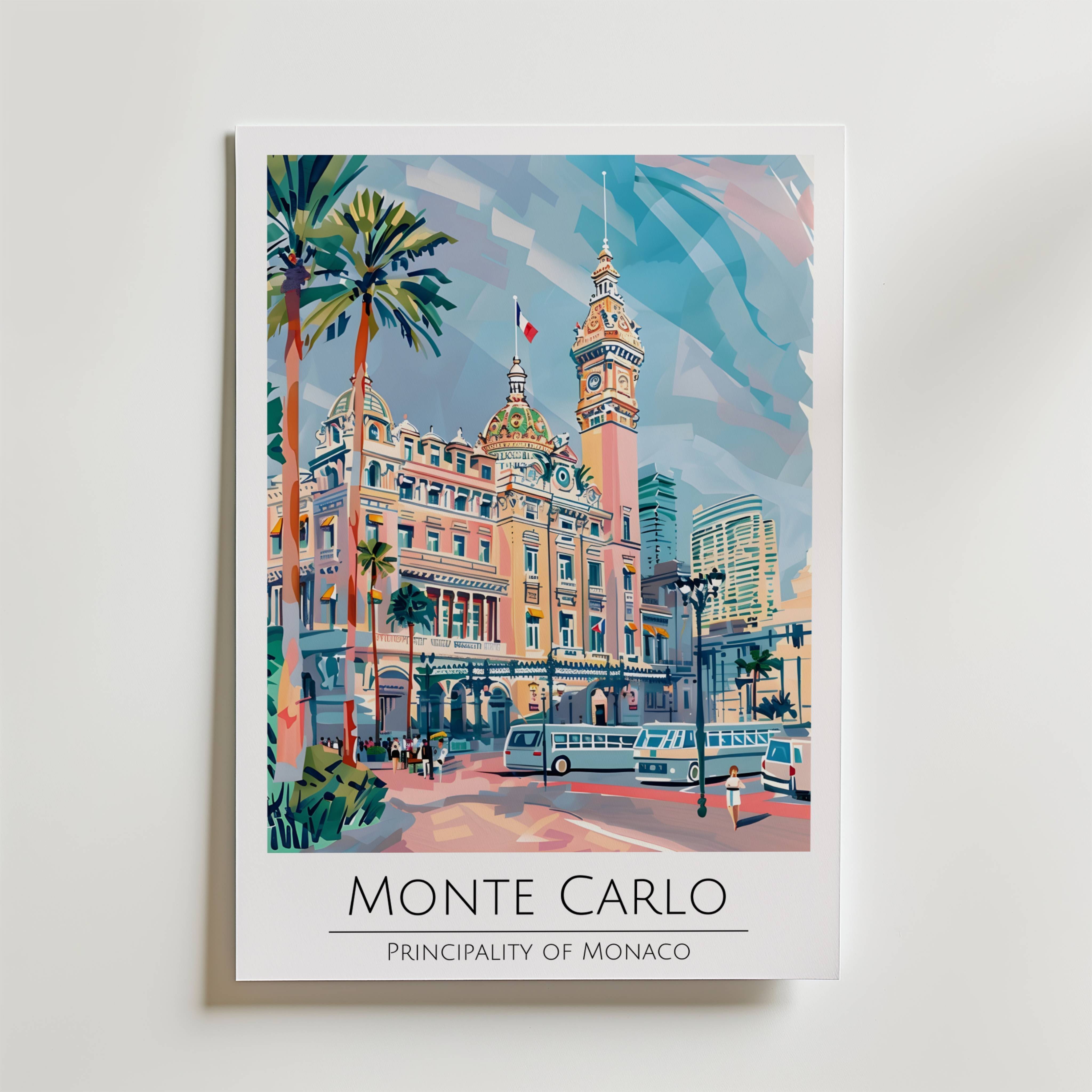 Monte Carlo Riviera Palace Poster - Premium Canvas 21x30 cm