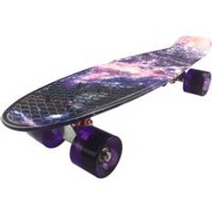 Skateboard mini cruiser board 22 tum x 6 tum retro longboard skate l&#xE5;ngt kort grafik galax lila
