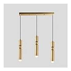 3-Light Farmhouse Black Ceiling Pendel Lighting - MI-NI Hanging Lamp - Antik guld Långt rör LED Pendel Light Bar - Mid Century Modern Chandelier - Kompatibel med Sovrum Matsals Bar wisdom