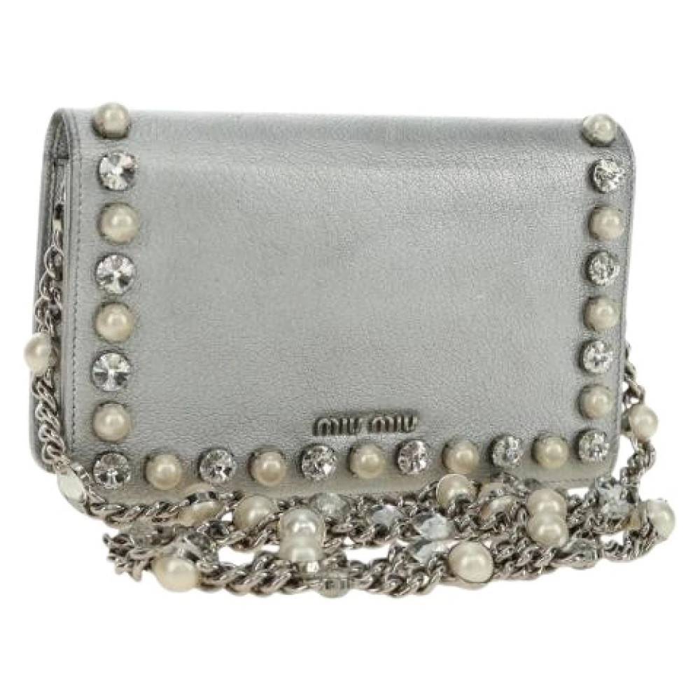 Miu Miu Pre-owned Pre-owned Skuldertaske - Vintage - Dame - Grå - ONE SIZE - Uld