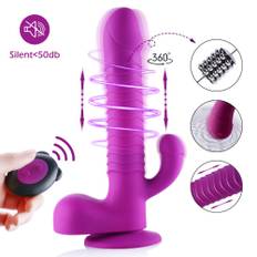 HiSmith C0723 Silicone Dildo Vibrator Anal Stimulation with Remote Controller & Suction Cup Purple - lila
