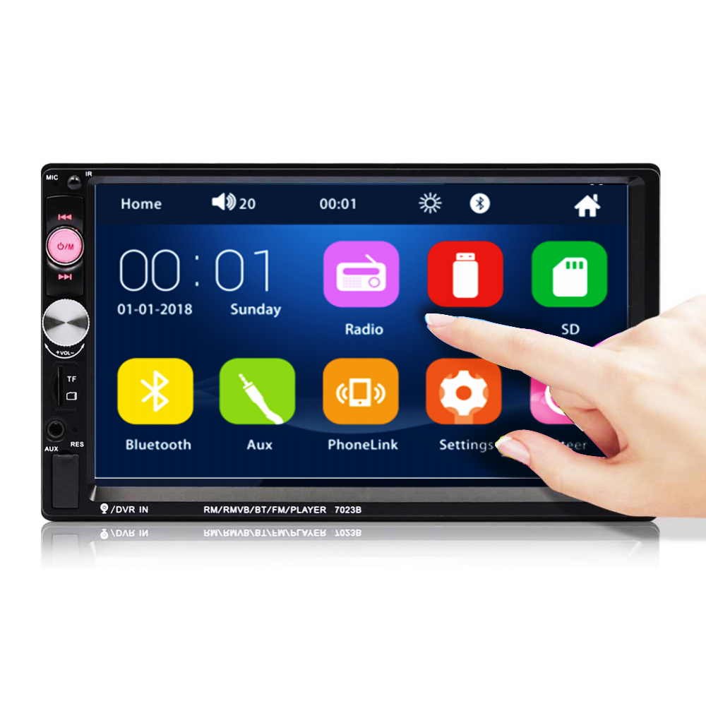 iMars 7023B 7 tum 2 DIN bil MP5-spelare Stereo Radio FM USB AUX HD Bluetooth Touch-skärm Stöd Bakre kamera