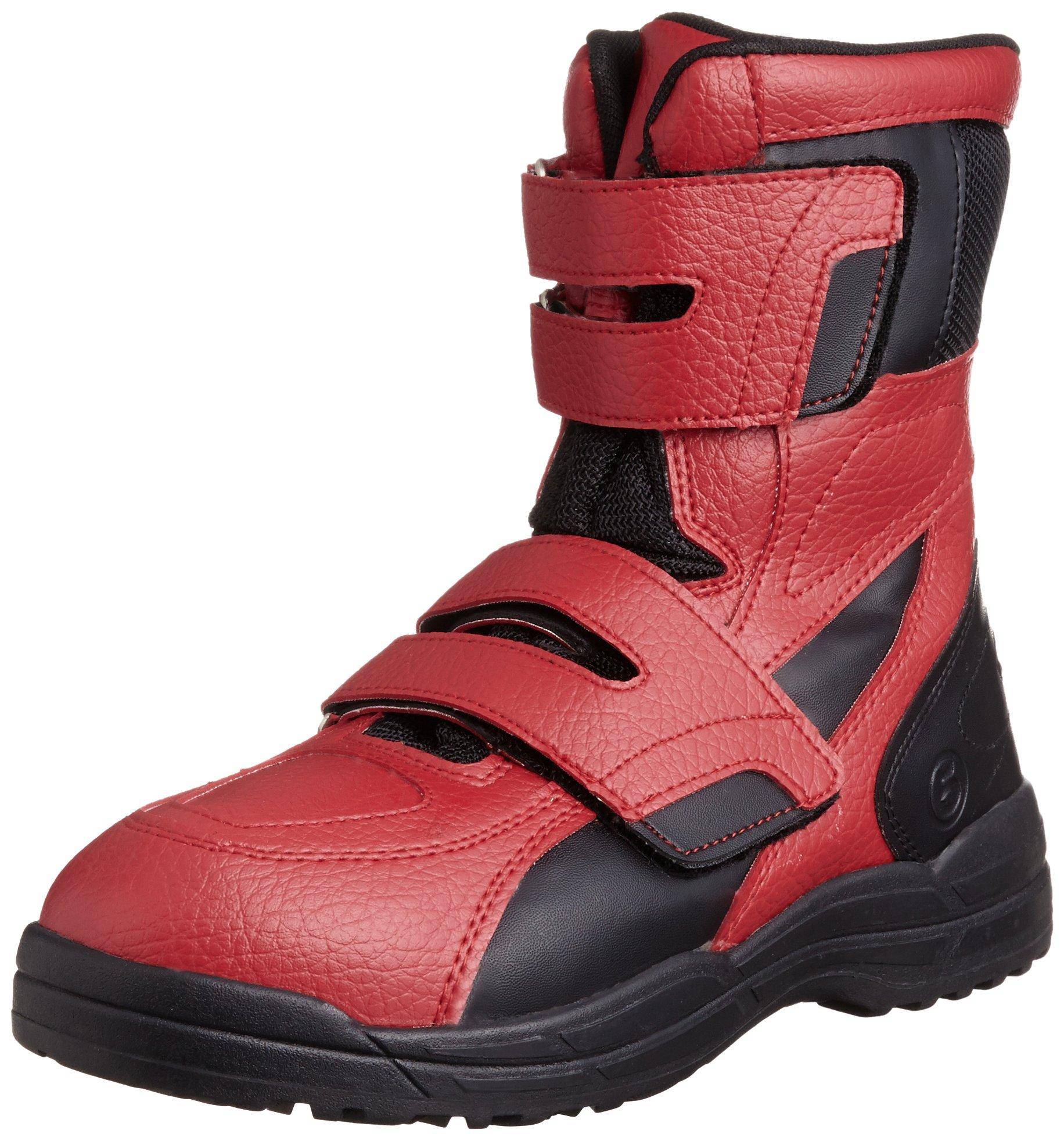Margo Safety Work Steel Toe Reflective Velcro Toe Safety Size Size cm Shoes, Boots, Cap, Material, Cap, High-Cut Boots, 150, Unisex, Adult, Red, 25.0