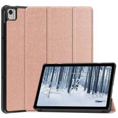 Nokia T21 - Tri-Fold læder cover - Rosa guld