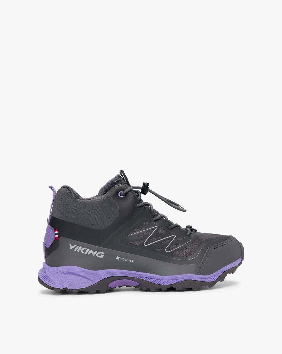 Viking Tind Mid GTX Junior Vandresko Børn - Charcoal/Violet - Charcoal/Violet / 32