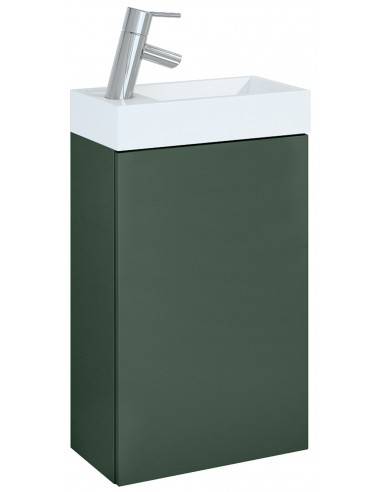 ELLIE Komplet badmiljø i MDF og keramik H68 x B40,2 cm - Mat skovgrøn/Hvid
