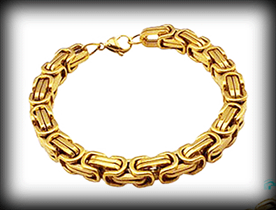 12 mm. Kejsarlänk armband i guldpläterat stål.