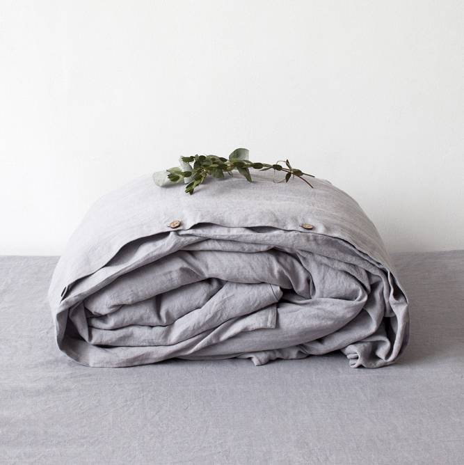 Dynebetræk Vasket Hør - Light Grey - Linen Tales - 140x220