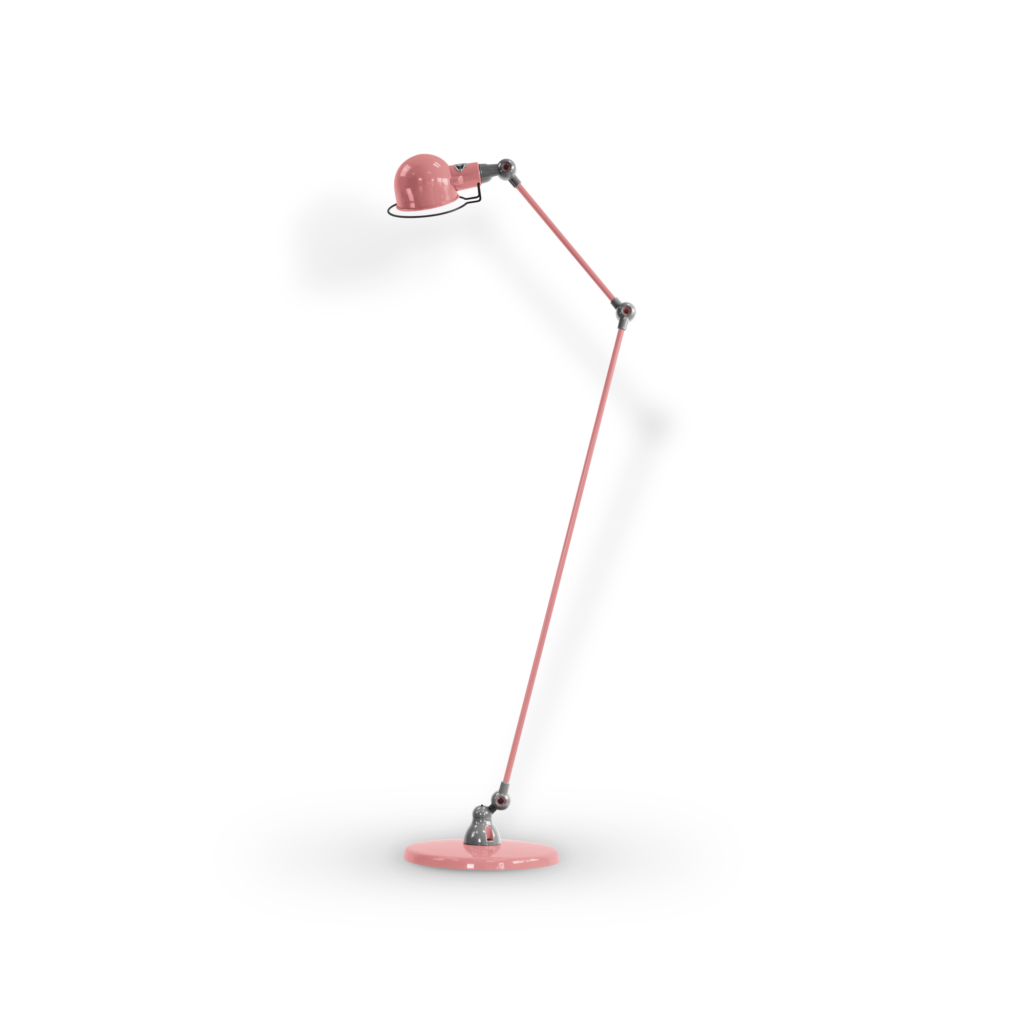 Signal SI833 gulvlampe fra Jieldé - Old pink / Blank/poleret