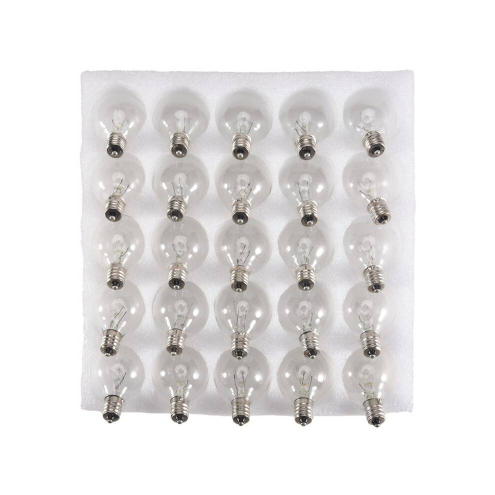 25Pcs G40 Replacement Light Bulbs E12 Candelabra Screw Base LED Globe Bulbs for Indoor Outdoor String Lights Warm White