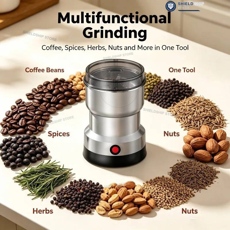 High Power Electric Coffee Grinder Kitchen Cereal Nuts Beans Spices Grains Grinder Machine Multifunctional Home Coffee Grinder