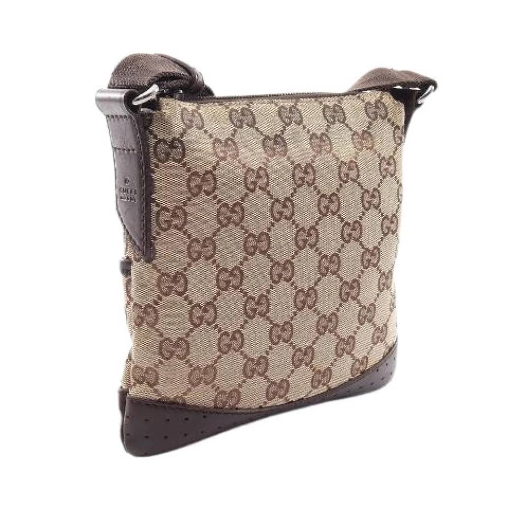 Gucci Vintage Pre-owned GG Canvas Læder Skuldertaske - Vintage - unisex - Brun - ONE SIZE - Uld